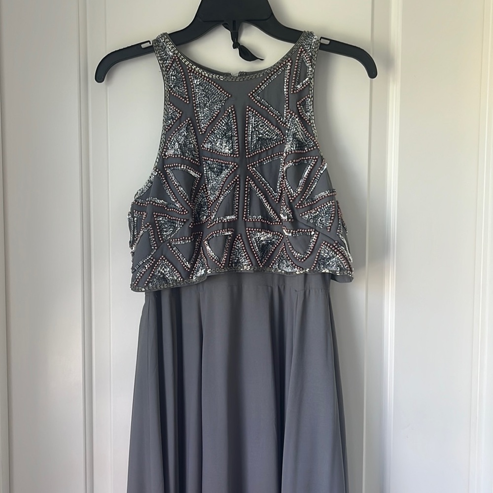 🚨F21 Sequin Crop & Flare Maxi Dress